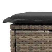 5-delige Loungeset met kussens poly rattan grijs - thumbnail