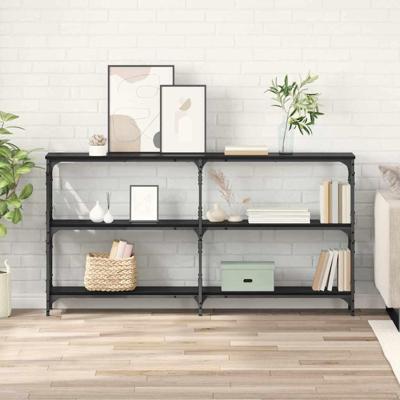 Wandtafel Zwart eiken 156 x 28 x 80,5 cm Bewerkt hout Wandtafel Zwart eiken 156 x 28 x 80,5 cm Bewerkt hout