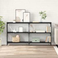 Wandtafel Zwart eiken 156 x 28 x 80,5 cm Bewerkt hout - thumbnail