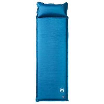 Kampeermatras met gentegreerd kussen zelfopblazend turquoise