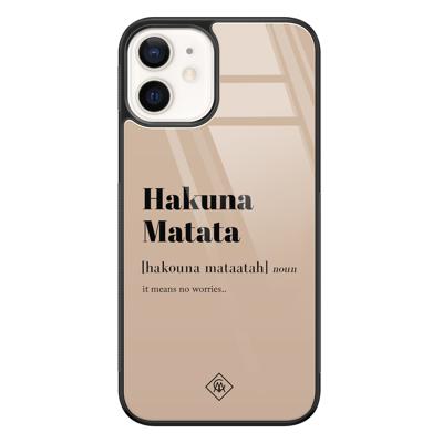iPhone 12 glazen hardcase - Hakuna Matata