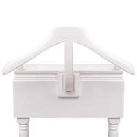 VidaXL Kledingrek met kastje hout wit - thumbnail