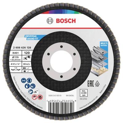 Bosch Accessoires X451 Lamellenschuurschijf | 115 x 22,23 mm | G60 | T27 - 2608626131 Bosch Accessoires X451 Lamellenschuurschijf | 115 x 22,23 mm | G60 | T27 - 2608626131