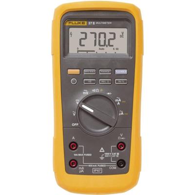 Fluke 27II/EUR Multimeter Digitaal Waterbestendig (IP67) CAT III 1000 V, CAT IV 600 V Weergave (counts): 6000 Fluke 27II/EUR Multimeter Digitaal Waterbestendig (IP67) CAT III 1000 V, CAT IV 600 V Weergave (counts): 6000
