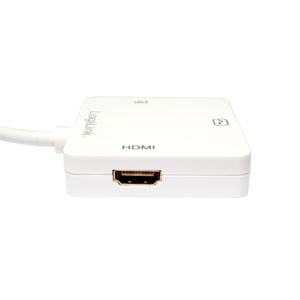LogiLink CV0045A HDMI Adapter [1x Mini-DisplayPort stekker - 1x DVI-bus 24+5-polig, HDMI-bus] Wit 15.00 cm