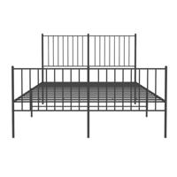 Bedframe met hoofd- en voeteneinde metaal zwart 140x200 cm - thumbnail