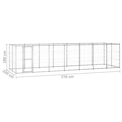 Hondenkennel 16,94 m² gegalvaniseerd staal