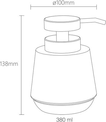 Zeepdispenser vrijstaand Sealskin Mood 380 ml Grijs
