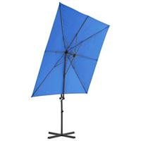 VidaXL Zweefparasol met stalen paal 250x250 cm azuurblauw - thumbnail