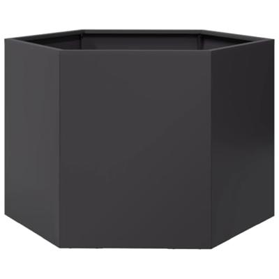 VidaXL Plantenbak zeshoek 69x60x45 cm staal zwart VidaXL Plantenbak zeshoek 69x60x45 cm staal zwart
