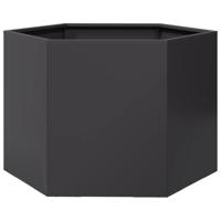Plantenbak zeshoek 69x60x45 cm staal zwart - thumbnail