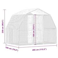 Vogelkooi met deur gegalvaniseerd staal zilverkleurig - thumbnail