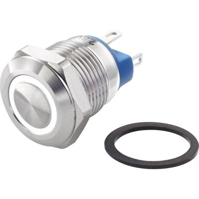 TRU COMPONENTS TC-7494664 TC-GQ12-AF-10E/J/W/12V/S Vandalismebestendige druktoets 48 V/DC 2 A 1x uit/(aan) Moment Wit IP65 1 stuk(s)