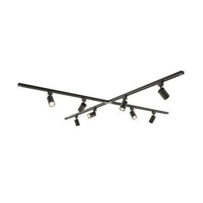 Taros Railverlichting Pakket - X-vorm - 4x 1m rail - 8 railspots - Incl. 2700K GU10 - IP20 - Modulair - 230V