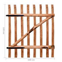 vidaXL Poort enkel 100x120 cm geïmpregneerd hazelaarhout - thumbnail