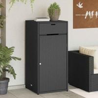 Tuinkast 55x55x111 cm poly rattan zwart - thumbnail