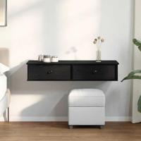 Wandschap met lades 100x37,5x19 cm bewerkt hout zwart - thumbnail