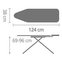 Brabantia Strijkplank B 124x38 cm Denim Zwart - thumbnail