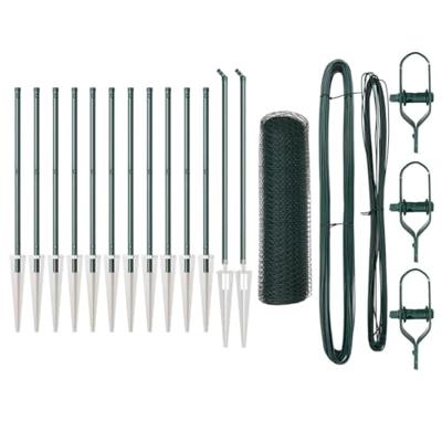 VidaXL Afrasteringspaal groen 25 x 0,8 m (25 mm gaas) staal en pvc