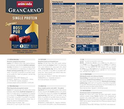 ANIMONDA GranCarno Single Protein Paardenvlees - nat hondenvoer - 400 g
