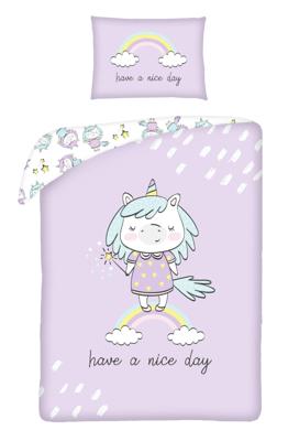Unicorn Dekbedovertrek Have a nice Day 100 x 135 cm Unicorn Dekbedovertrek Have a nice Day 100 x 135 cm