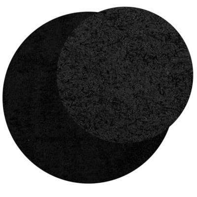 VidaXL Vloerkleed pamplona shaggy hoogpolig modern ø 280 cm zwart