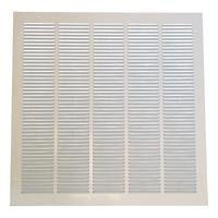 Retourrooster Met Vaste Lamellen - Staal - Wit Ral9010 - Opbouw 550 X 550mm (1w-5555w) - thumbnail