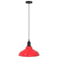 Hanglamp in hoogte verstelbaar E27 31 cm metaal glanzend rood - thumbnail