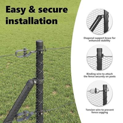 VidaXL Afrasteringspaal grijs 10 x 0,6 m (13 mm gaas) staal en pvc