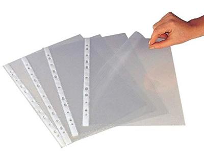 Q-CONNECT geperforeerde showtas A4 11-gaatsperforatie glashelder 80 micron pak van 25 stuks