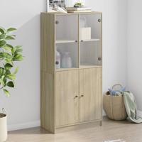 Hoge kast met deuren 68x37x142 cm bewerkt hout sonoma eiken - thumbnail