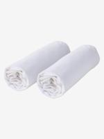 Set van 2 Sanitized®-behandelde anti-huisstofmijt microvezel onderlakens wit - thumbnail