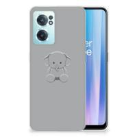 OnePlus Nord CE 2 5G Telefoonhoesje met Naam Grijs Baby Olifant - thumbnail