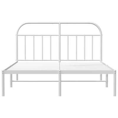Bedframe met hoofdbord metaal wit 160x200 cm Bedframe met hoofdbord metaal wit 160x200 cm