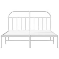 Bedframe met hoofdbord metaal wit 160x200 cm - thumbnail