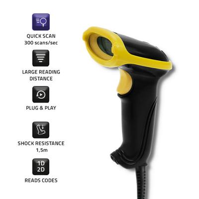 Qoltec 50867 Laserlezer 1D | 2D | USB | zwart