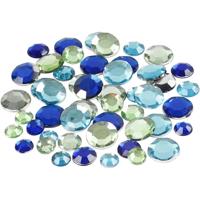 Creativ Company Strasstenen, rond, afm 6+9+12 mm, blauw/groen harmonie, 360 stuk/ 1 doos - thumbnail