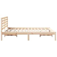 Bedframe met hoofdeinde Bruin 140 x 190 cm Massief grenenhout - thumbnail