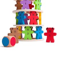 Bigjigs houten stapelspel teddyberen. - thumbnail