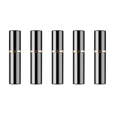5 stuks portable mini hervulbare glas parfum fijne mist verstuivers met metallic exterieur 5ml (zwart)