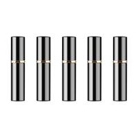 5 stuks portable mini hervulbare glas parfum fijne mist verstuivers met metallic exterieur 5ml (zwart) - thumbnail