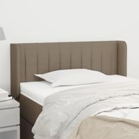 Hoofdbord met randen 103x16x78/88 cm stof taupe - thumbnail