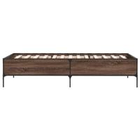 Bedframe bewerkt hout en metaal bruin eikenkleurig 90x200 cm - thumbnail