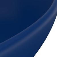 VidaXL Wastafel ovaal 40x33 cm keramiek mat donkerblauw - thumbnail