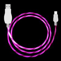 LED stromend licht 1M USB A naar micro USB Data Sync Charge Cable voor Galaxy Huawei Xiaomi LG HTC en andere smartphones (magenta) - thumbnail