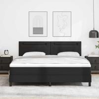 Boxspringbed met Matras in Zwart, Super King Size, Faux Leer - thumbnail