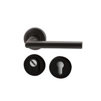 Hardbrass Achterdeurset Silvia compleet SKG3 met kerntrekbeveiliging - puurzwart - thumbnail