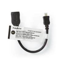 High Speed HDMI-Kabel met Ethernet | HDMI-Connector | HDMI Micro-Ingang | 0,2 m | Zwart - thumbnail