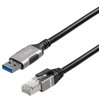 Maxtrack USB 3.2 Gen 1 (USB 3.0) / RJ45 Netwerk Adapter CAT 6 [1x USB 3.0 - 1x RJ45-stekker] 1.5 m Zwart