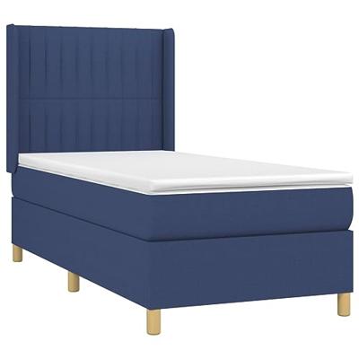 Boxspring met matras en LED stof blauw 100x200 cm